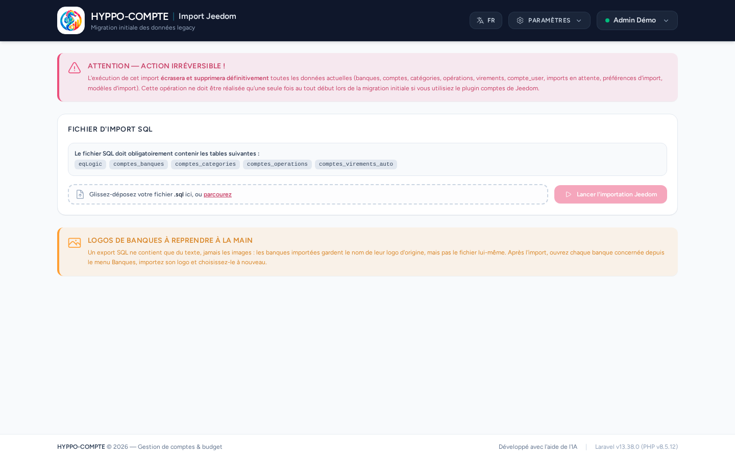 Page Import Jeedom