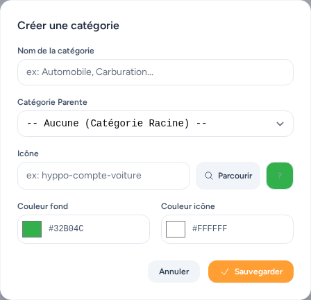 Création d'une catégorie